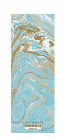 arte papel marcapaginas marble azul-8436608787302