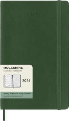 agenda moleskine 2026 semanal large verde mirto tapa blanda-8056999275532