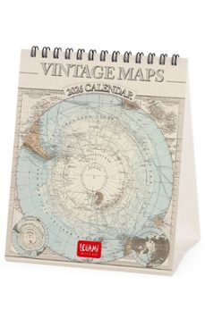calendario 2026 sobremesa mes vista vintage maps legami-8052694034672