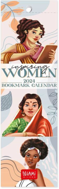 calendario 2024 mes vista marcapáginas inspiring women legami-8052694000592