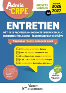 admis au crpe 2026-2027 - epreuve orale dadmission l3 - entretien (ebook)-9782311220902