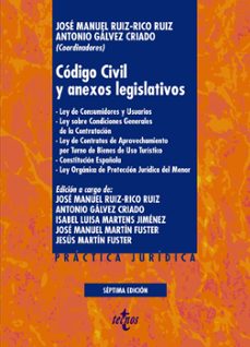 codigo civil y anexos legislativos: ley de consumidores y usuarios. ley sobre condiciones generales de la contratacion. leyde contratos de aprovechamiento por turno de bienes de uso       turis-9788430977802