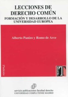 lecciones de derecho comun. formacion y desarrollo de la universidad europea-9788484812302