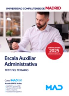 escala auxiliar administrativa. test del temario-9788414290712
