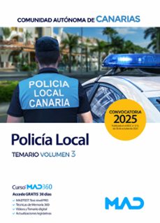 policia local de canarias. temario volumen 3 2025-9791370282912