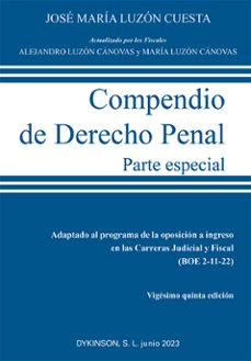 compendio de derecho penal. parte especial-jose maria luzon cuesta-9788411703222
