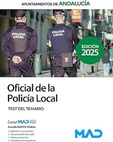 oficial de la policia local de andalucia. test del temario genera l-9791370280222