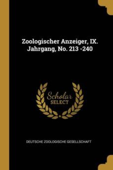 zoologischer anzeiger ix jahrgang no 213 240-9780341623632