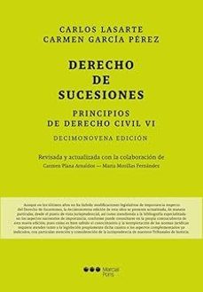 principios de derecho civil tomo vi. sucesiones (19ª ed.)-carlos lasarte alvarez-carmen garcia perez-9788413819532