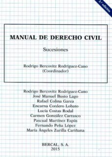 manual de derecho civil sucesiones (3ª ed.)-rodrigo bercovitz rodriguez cano-9788489118232