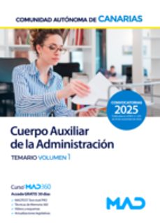 cuerpo auxiliar de la administracion publica de la comunidad autonoma de canarias. temario volumen 1-9788414290842