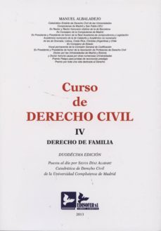 curso de derecho civil, iv. derecho de familia (12º ed.)-manuel albaladejo-9788415276142