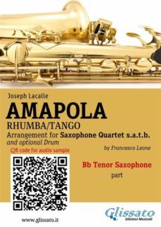 bb tenor sax part of "amapola" for saxophone quartet (ebook)-9791221386042