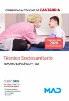 técnico sociosanitario de la comunidad autónoma de cantabria. temario y test específico-9788414242452