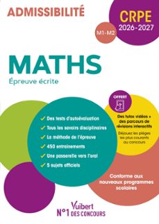 crpe 2026-2027 - maths - epreuve ecrite (m1 et m2) (ebook)-9782311221862