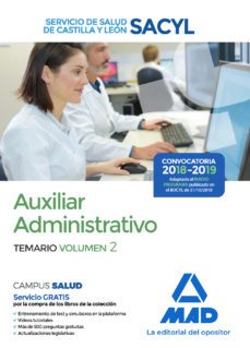 auxiliar administrativo del servicio de salud de castilla y leon (sacyl). temario (vol. 2)-9788414222362