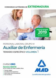 auxiliar de enfermería personal laboral (grupo iv) de la administ ración de la comunidad autonoma de extremadura-9788414228562