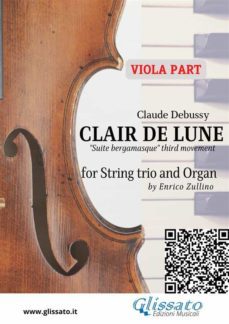 viola part: clair de lune for string trio and organ (ebook)-9791221302462
