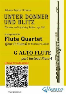 g alto flute (instead flute 4) part of "unter donner und blitz" for flute quartet (ebook)-9791222000862