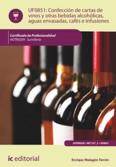 confeccion de cartas de vinos, otras bebidas alcoholicas, aguas envasadas, cafes e infusiones. hotr0209 (ebook)-enrique malagón terrón-9788411034272