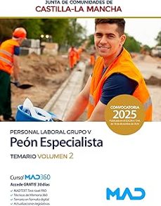 peón especialista (personal laboral grupo v). temario volumen 2 junta de comunidades castilla-la mancha-9788414290972
