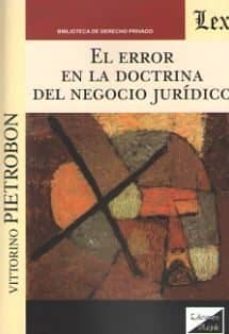 el error en la doctrina del negocio juridico-vittorino pietrobon-9789563923872