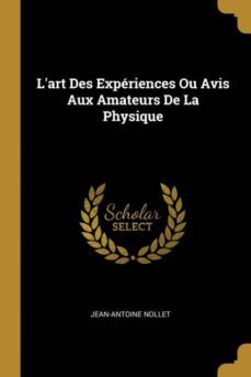 lart des experiences ou avis aux amateurs de la physique-9780274272082
