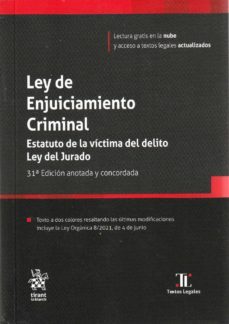 ley de enjuiciamiento criminal (31ª ed.)-juan luis gomez colomer-9788411470582