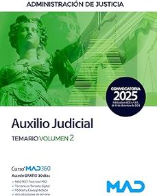 cuerpo de auxilio judicial. administracion de justicia temario volumen 2-9788414291382