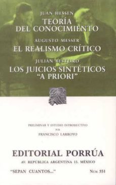 teoria del conocimiento; el realismo critico; los juicios sinteti cos apriori (12ª)-juan hessen-augusto messer-9789700727882