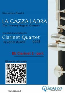 bb clarinet 2 part of "la gazza ladra" overture for clarinet quartet (ebook)-9791221367782