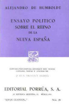 ensayo politico sobre el reino de la nueva españa-a. humboldt-9789684329492