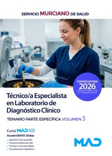 tecnico/a especialista en laboratorio de diagnostico clinico. temario parte especifica volumen 3. servicio murciano de salud (sms)-9791370284992