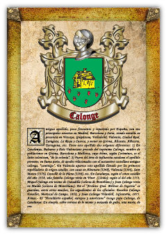 Apellido Calonge / Origen, Historia Y Heráldica De Los Linajes Y Apellidos Españoles E Hispanoamericanos por Antonio Tapia