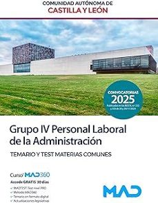 Portada de PERSONAL LABORAL (GRUPO IV) COMUNIDAD AUTONOMA DE CASTILLA Y LEON
