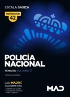 Portada de POLICIA NACIONAL ESCALA BASICA PROMOCION 42. TEMARIO VOLUMEN 3